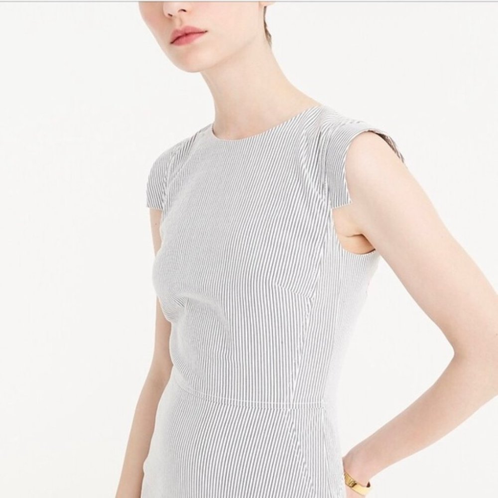 JCrew Resume Dress in Seersucker Stripe